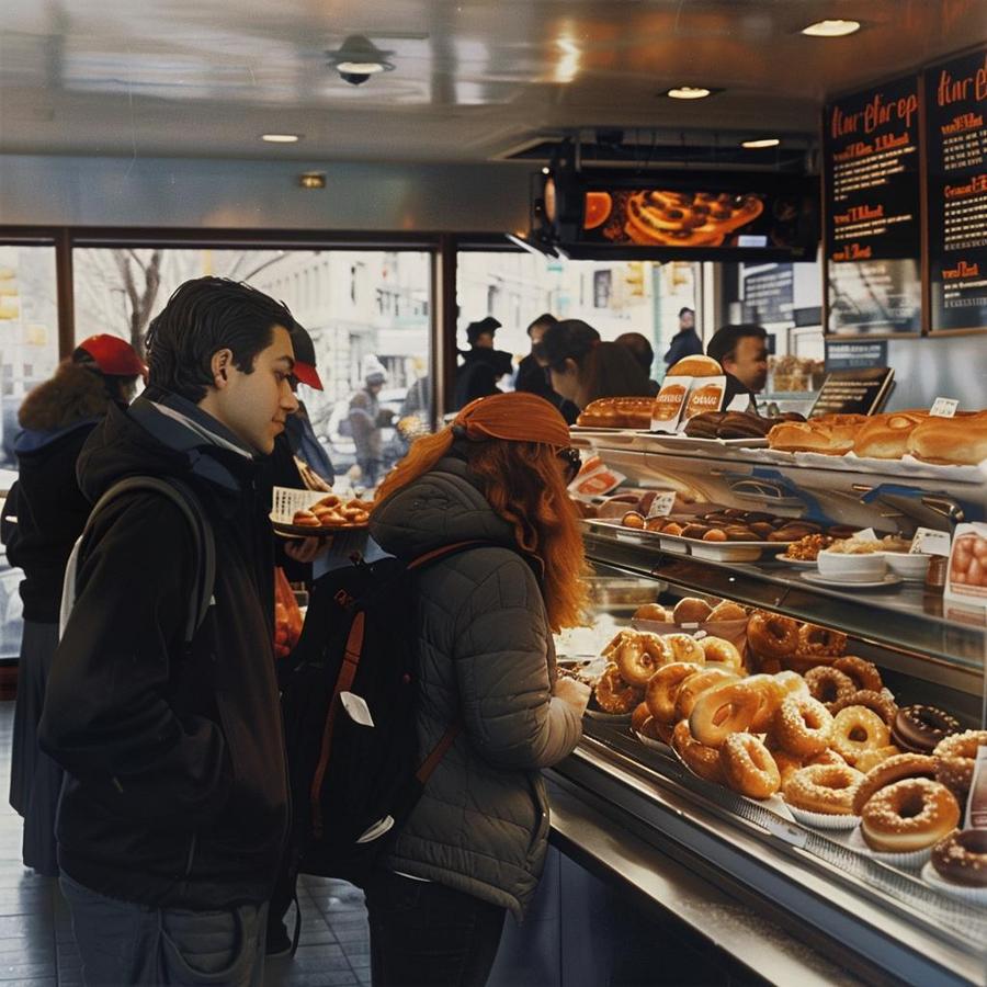Image alt text: Dunkin breakfast hours showing a clock icon and breakfast items.