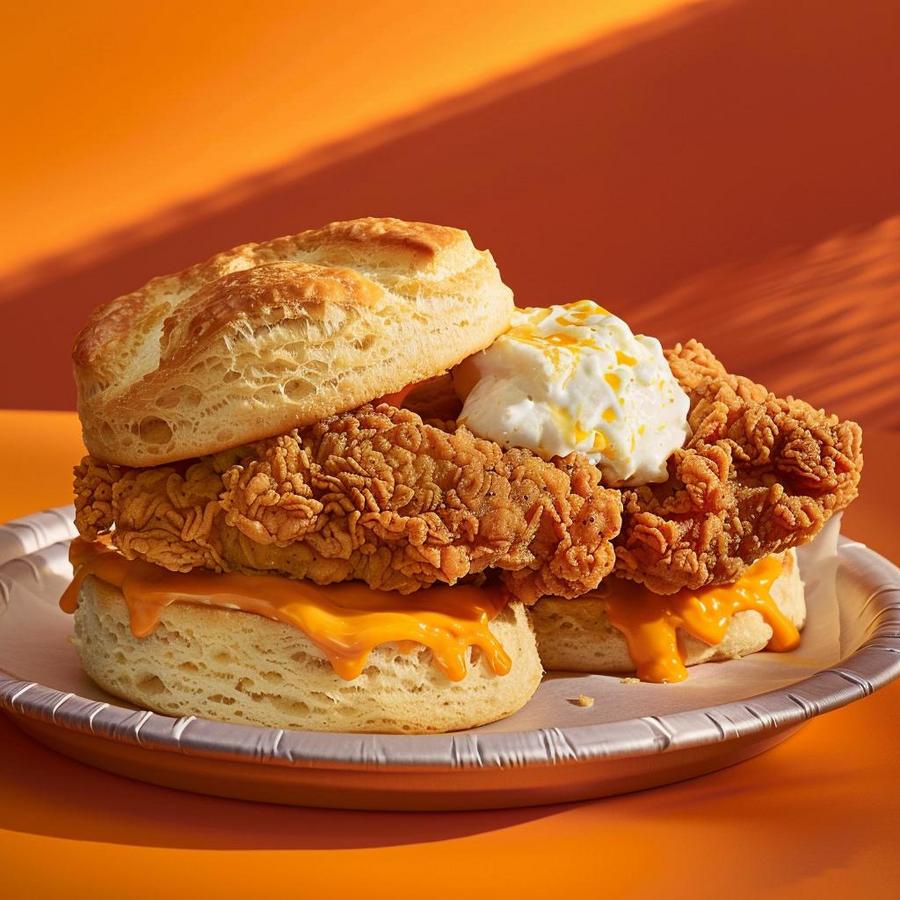 "Image showing Popeyes breakfast menu changes, with focus on new items."