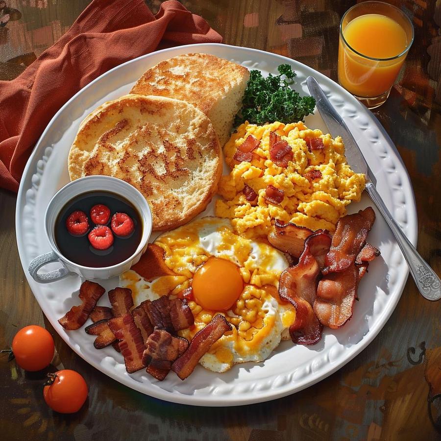 Image of portioned breakfast items at Braum's with text "Braum's breakfast calibration".