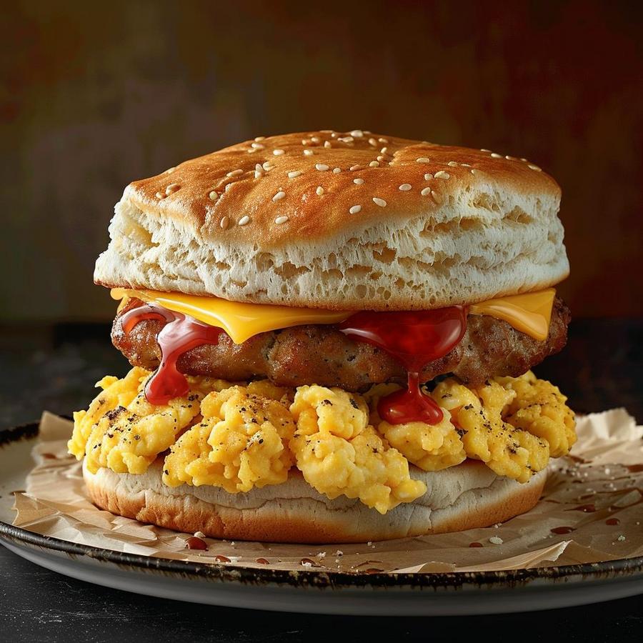 "Nutritious McDonald's Big Breakfast Regular Size Biscuit - delicious morning treat."