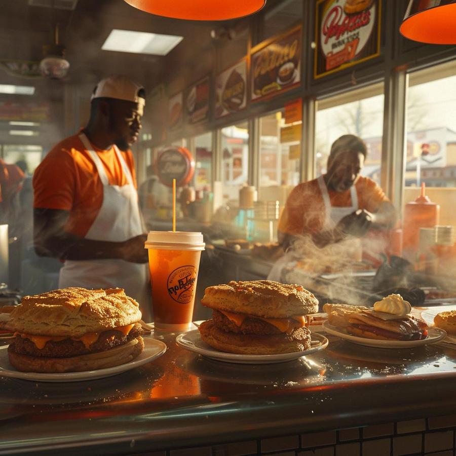 "Image showing delicious Popeyes breakfast options, answering 'does Popeyes have breakfast' question."