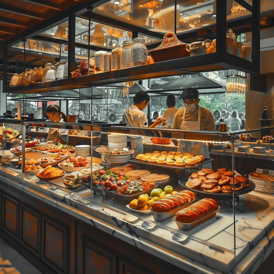 Image of a hearty breakfast buffet spread at Eat N Park.