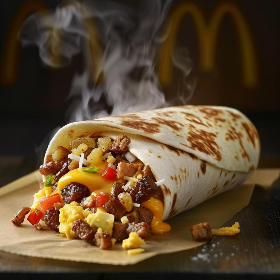 "Image showing McDonald's breakfast burrito price - affordable breakfast option at McDonald's."
