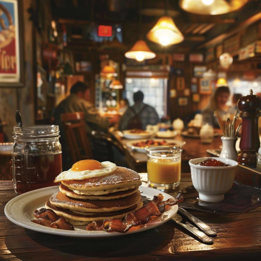 A delicious plate of Cracker Barrel breakfast favorites, perfect to start your day.