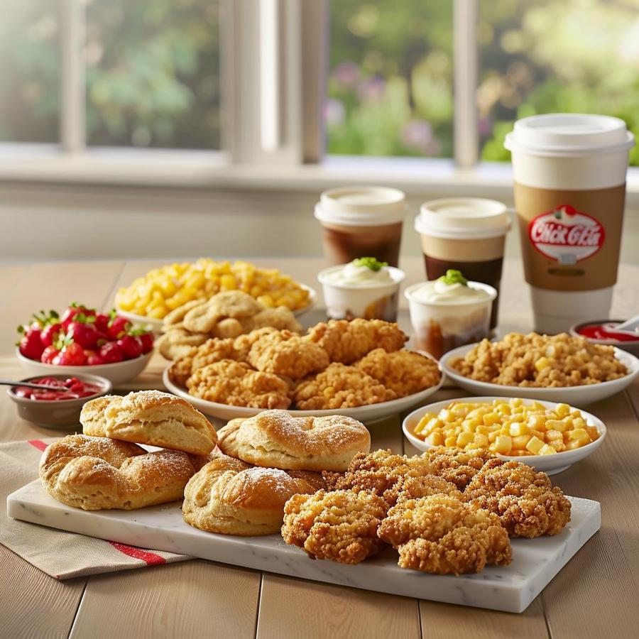 "Chick-Fil-A breakfast menu with prices featuring popular morning items."