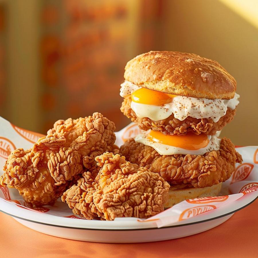 Alt text: Discover the delicious Popeyes' breakfast menu items - a savory morning feast!