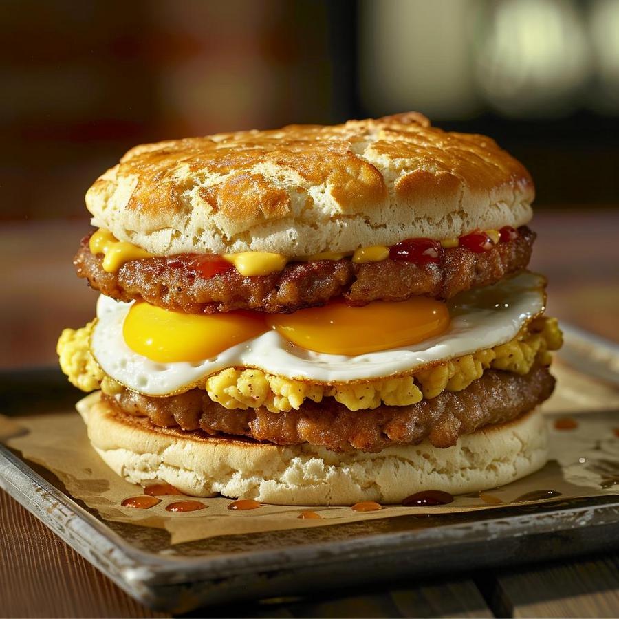 Alt text: McDonald's big breakfast regular size biscuit, served during breakfast hours.