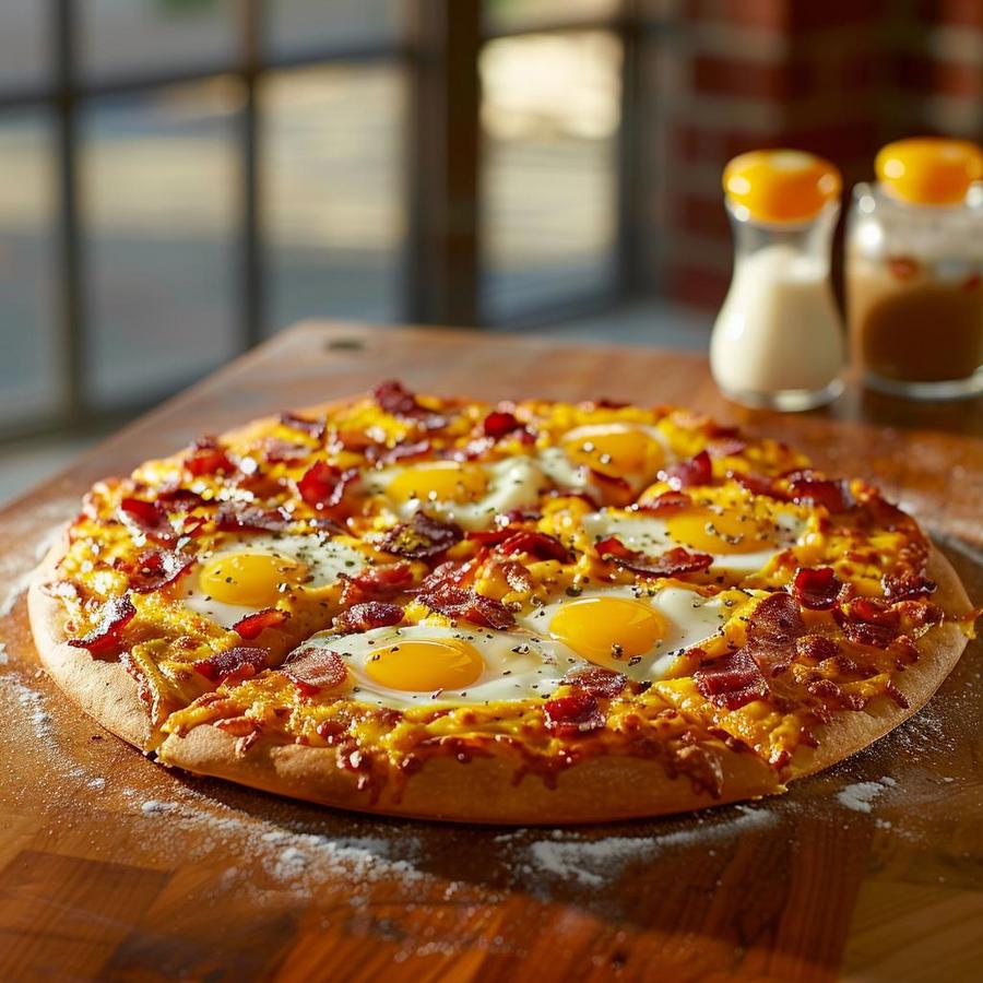 Iconic Kwik Trip Breakfast Pizza with cost and calorie info.
