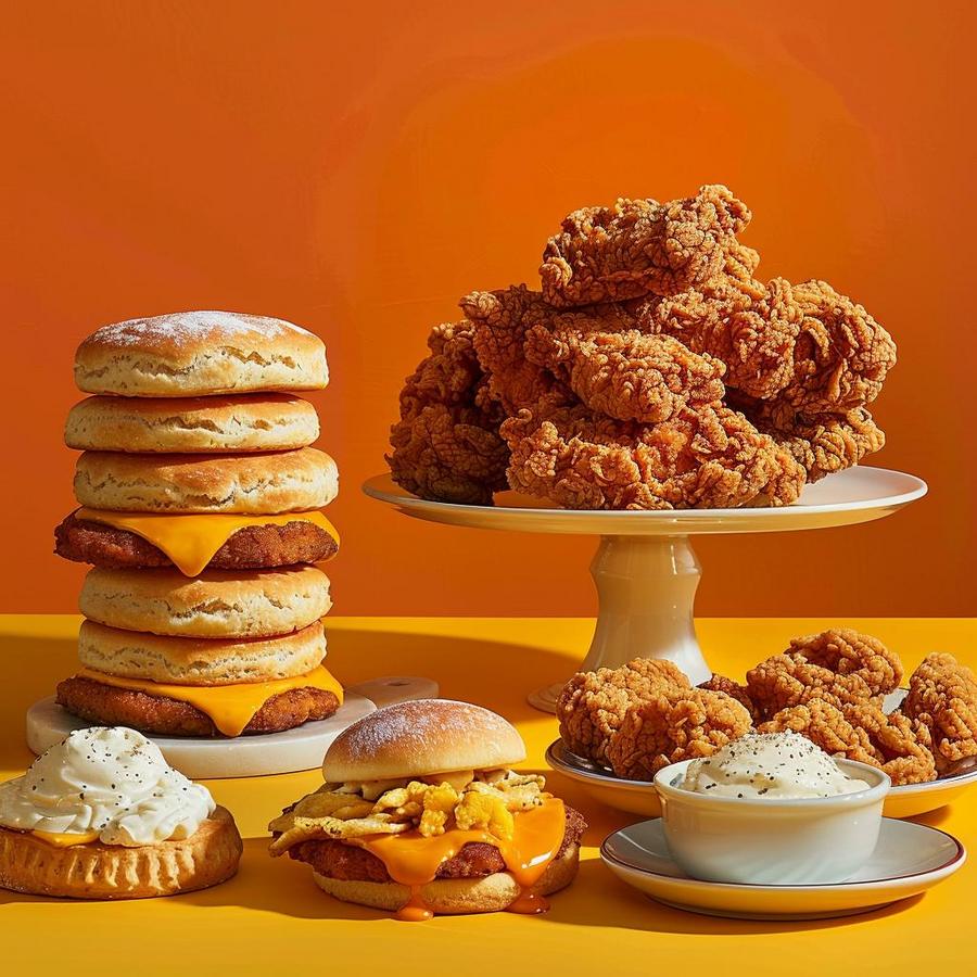 Image of Popeyes breakfast menu with the text "When can I have breakfast?".