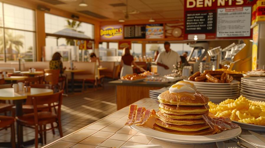 Image of Denny's breakfast menu with prices featuring healthy options.