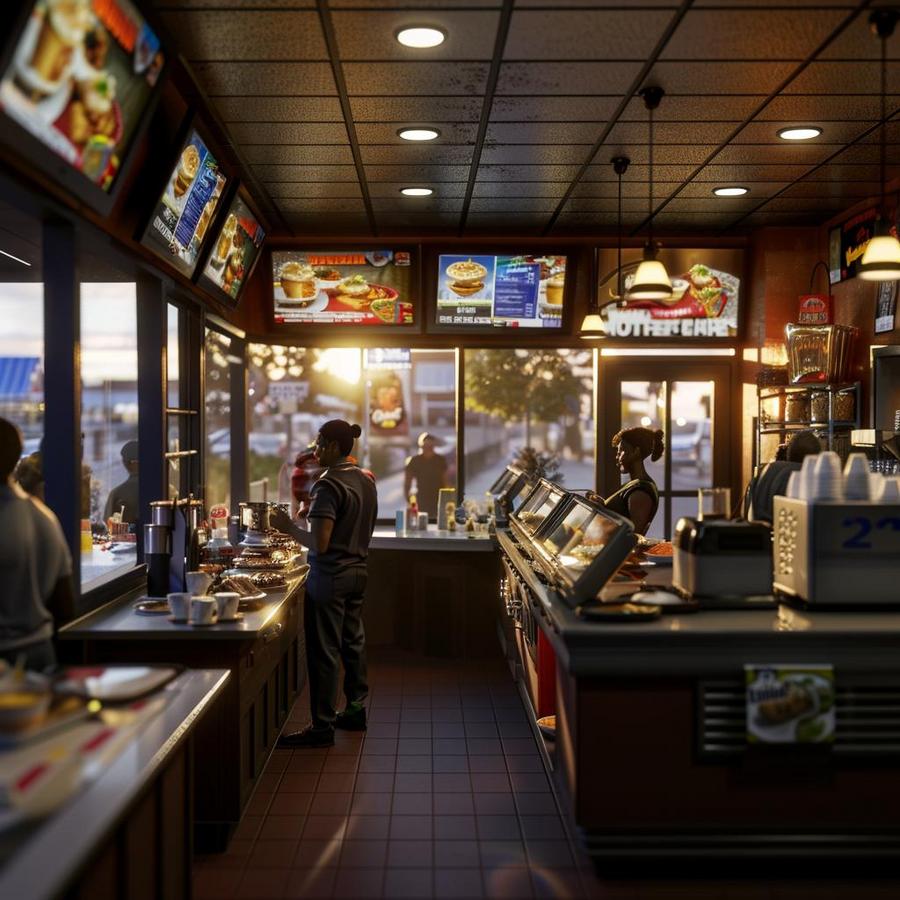 Alt text: Burger King breakfast and regular menu items coexist. How long does breakfast last?