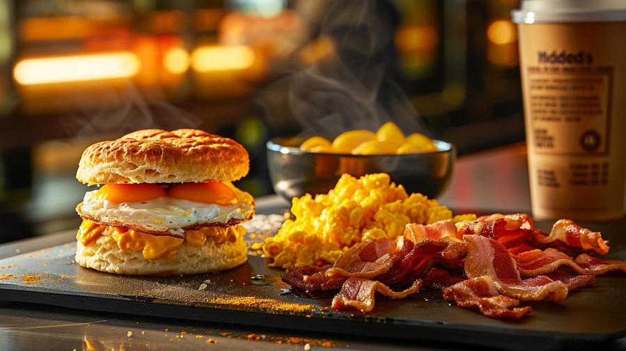 "Hardee's breakfast menu with prices and pictures - check breakfast hours here."