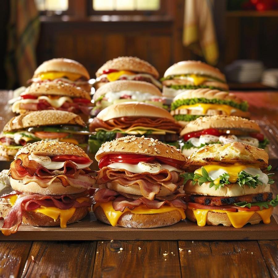 Image of Subway's breakfast sandwich at different locations, showcasing varied opening hours.